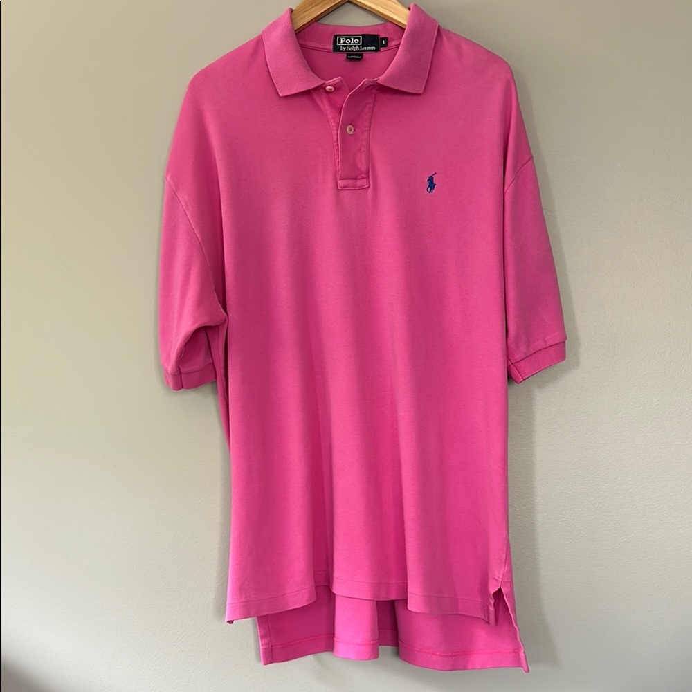 Polo Ralph Lauren Pink Polo Embroidered Polo Player Size Large